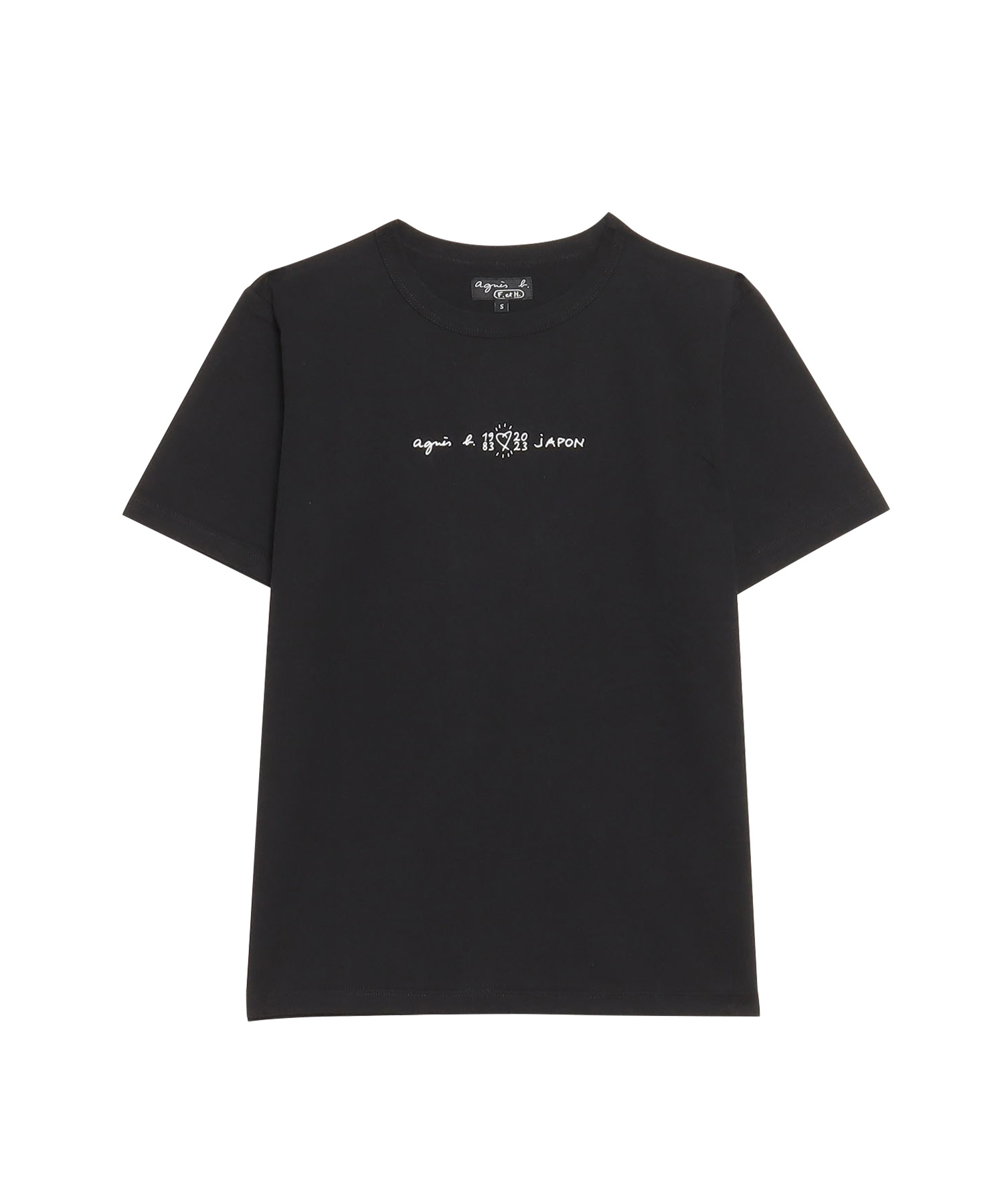 NEW得価アニエスベー Tシャツ ロゴTシャツ S M L ホワイト ブラック Tシャツ(半袖/袖なし)